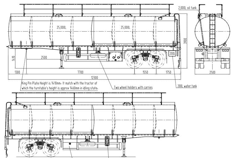 2 Axle 50000 Liters  Fuel Tanker Truck Trailer for Sale In Senegal