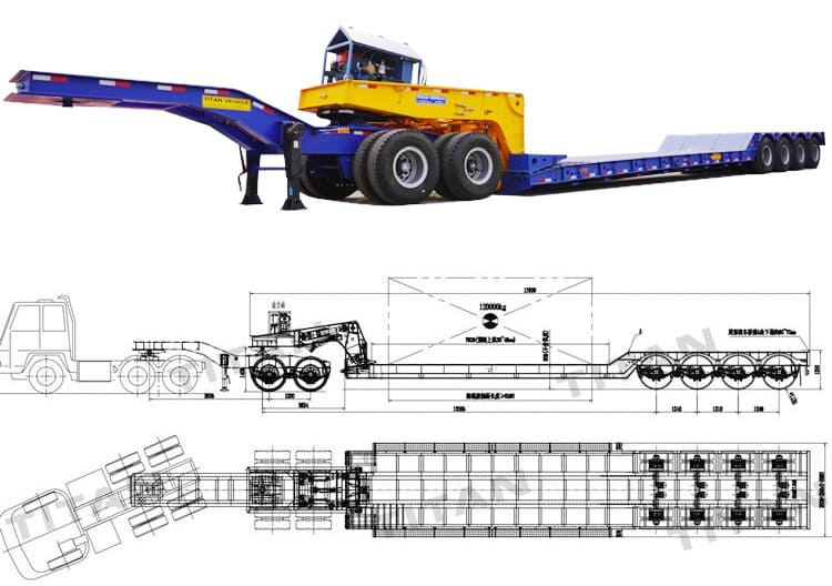 150 Ton Gooseneck Detachable Lowboy Trailer for Sale in Guyana
