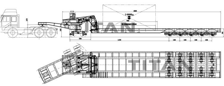 180T Removable Gooseneck Trailer For Sale