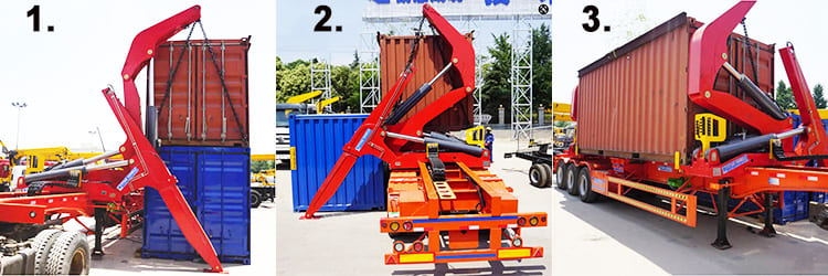 Loading Process of Sideloader container truck trailer