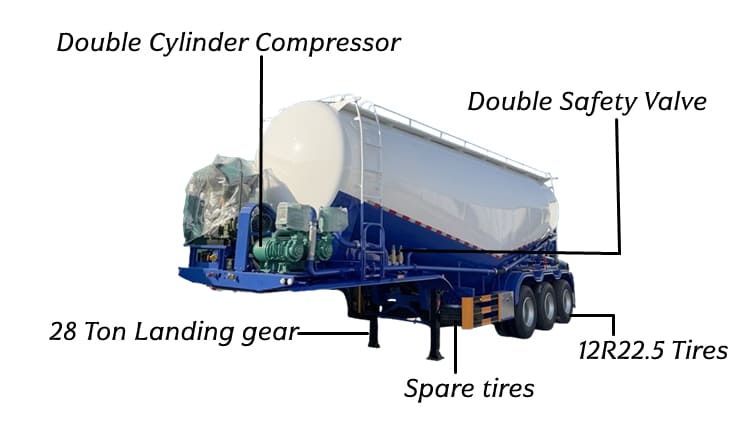 3 Axle Bulk Cement Tanker Trailer for Sale in Tanzania