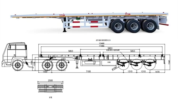 New TITAN Steel 40 Foot Flatbed Trailer for Sale Near Me -Heavy Duty Semi-Trailer