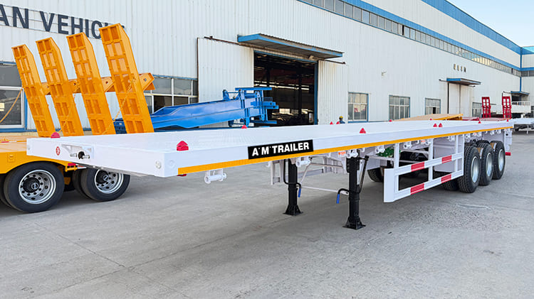 Tri Axle Flatbed Trailer for Sale in Tanzania-A.M Trailer Manufacturer