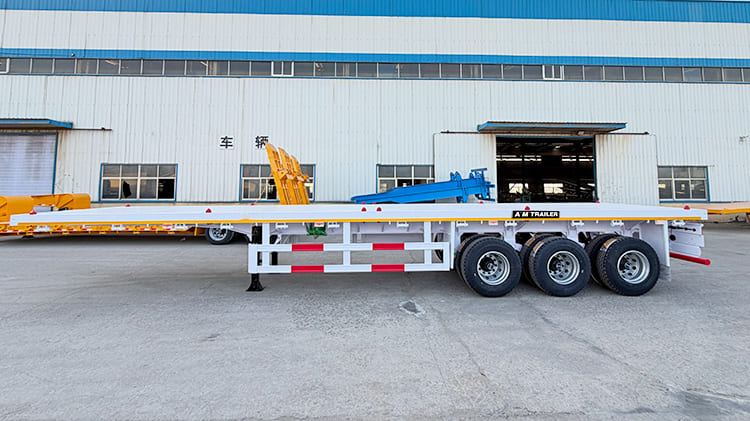 Tri Axle Flatbed Trailer for Sale in Tanzania-A.M Trailer Manufacturer