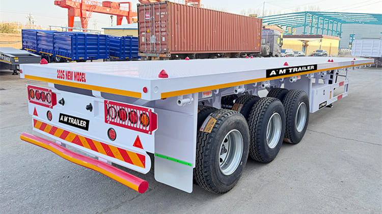 Tri Axle Flatbed Trailer for Sale in Tanzania-A.M Trailer Manufacturer