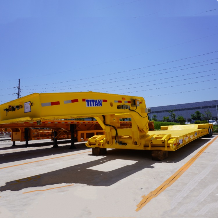 2 Line 4 Axle Detachable Lowboy Semi Trailer
